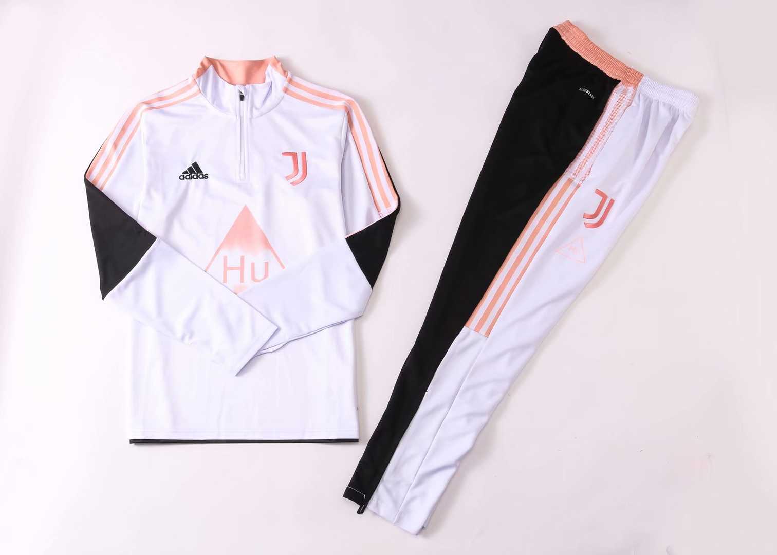 2020/21 Juventus Human Race White Mens Half Zip  Soccer Training Suit(Jacket + Pants)