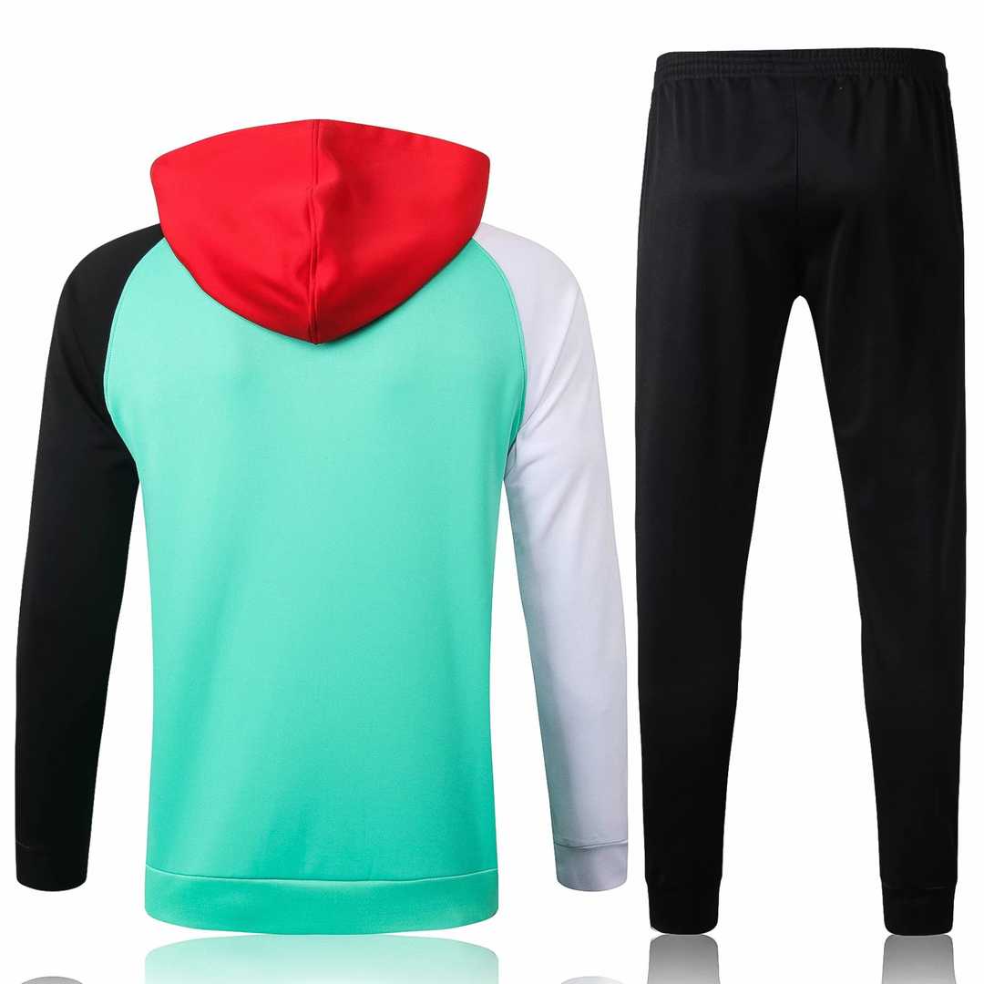 2020/21 Liverpool Green Mens Hoodie  Soccer Training Suit(Jacket + Pants)