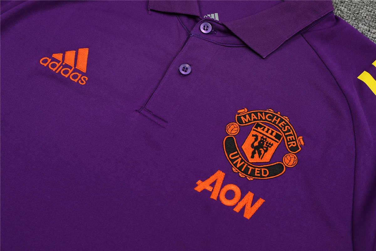 2020/21 Manchester United Purple Mens Soccer Polo Jersey