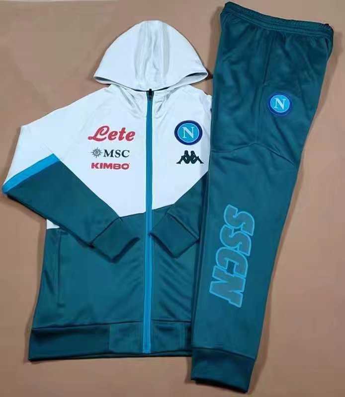 2020/21 Napoli Hoodie Green Jacket Mens Soccer Training Suit