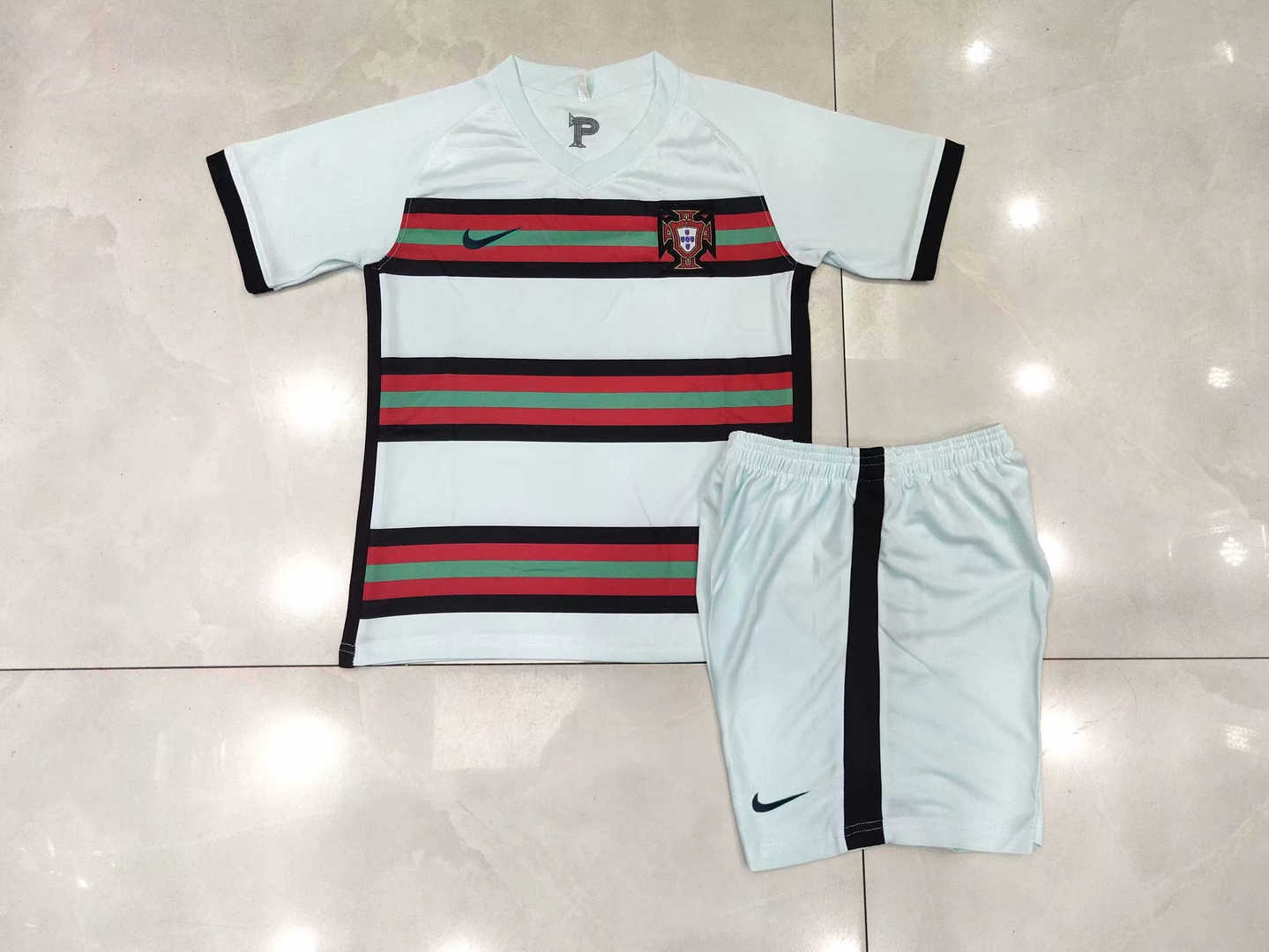 2020 Portugal Away Kids Soccer Kit(Jersey+Shorts)
