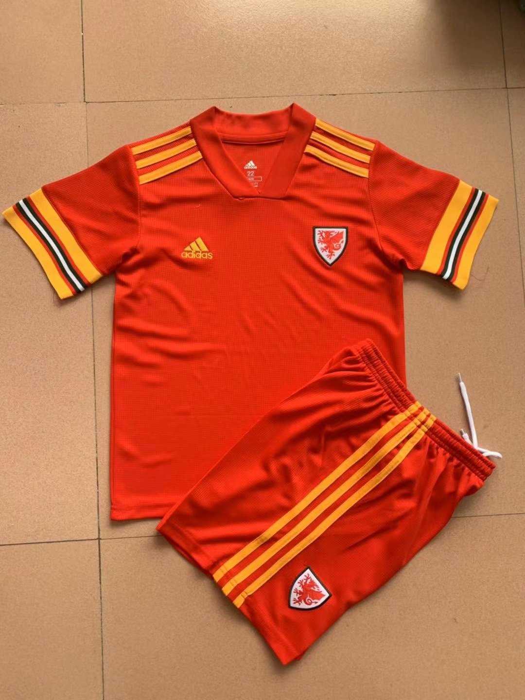 2020 Wales Home Kids Soccer Kit(Jersey+Shorts)