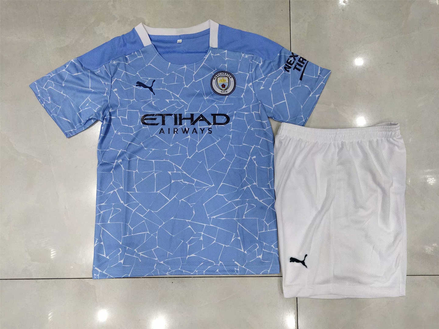 2020/21 Manchester City Home Kids Soccer Kit(Jersey+Shorts)