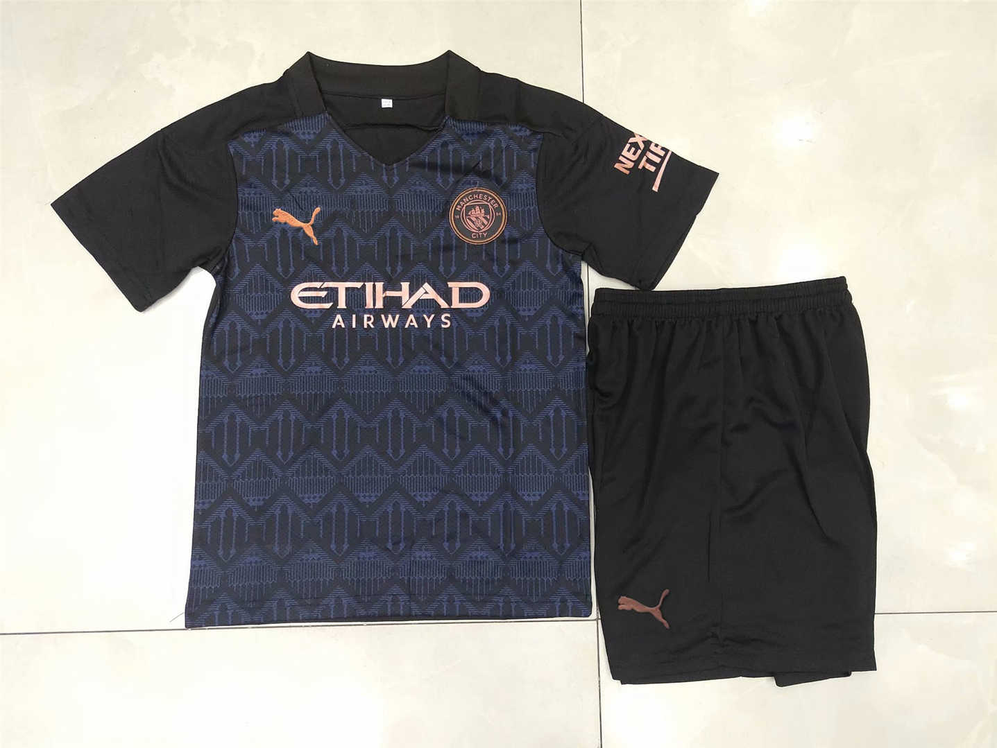 2020/21 Manchester City Away Kids Soccer Kit(Jersey+Shorts)