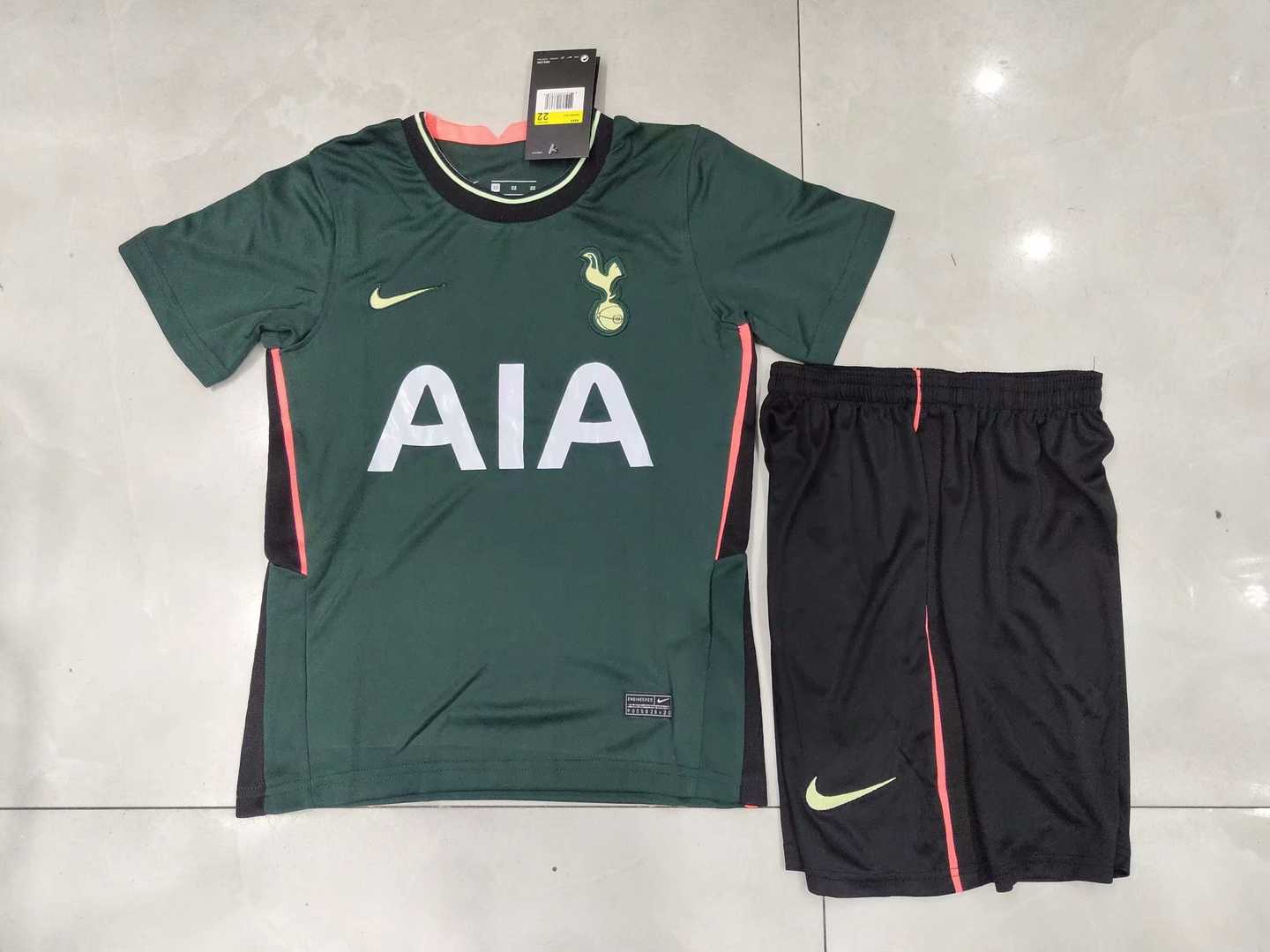 2020/21 Tottenham Hotspur Away Kids Soccer Kit(Jersey+Shorts)