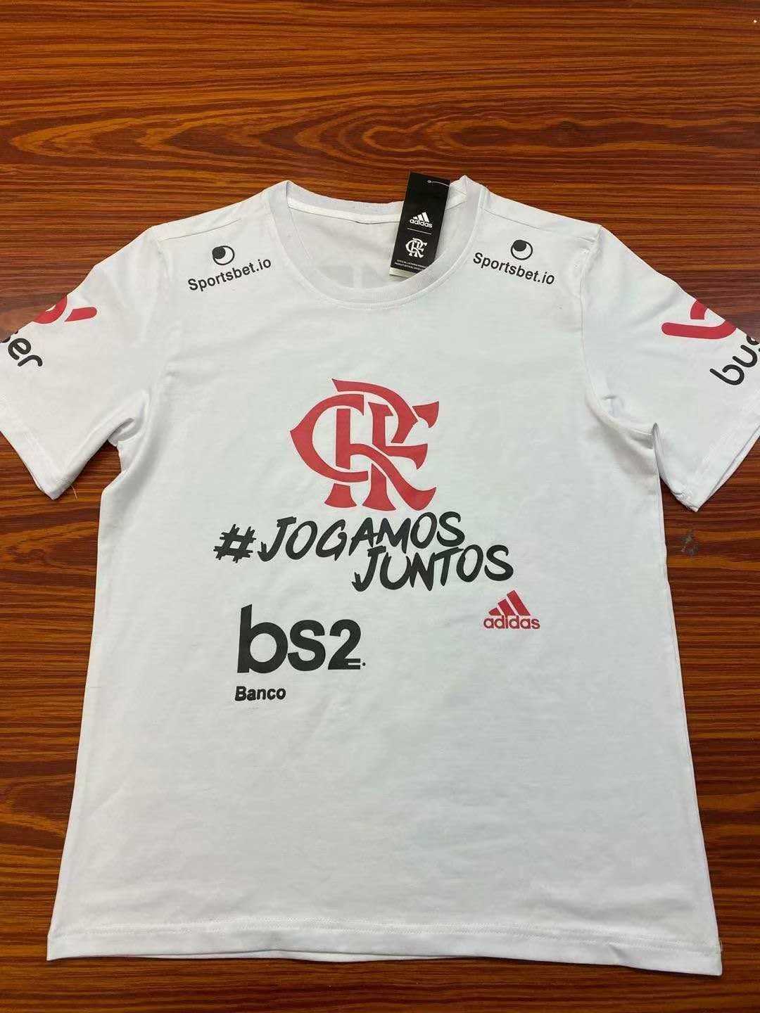 2020/21 Flamengo White Mens Soccer T-Jersey