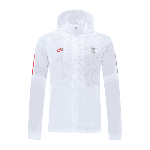 2020/21 PSG Hoodie White Mens Soccer Woven Windrunner Jacket Top