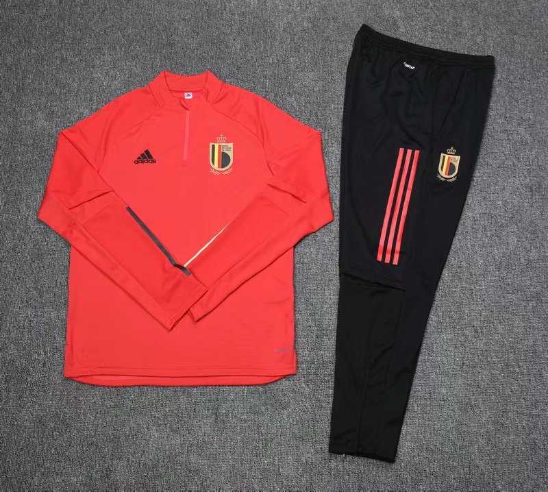 2019/20 Belgium Red Mens Soccer Training Suit(Sweater + Pants)