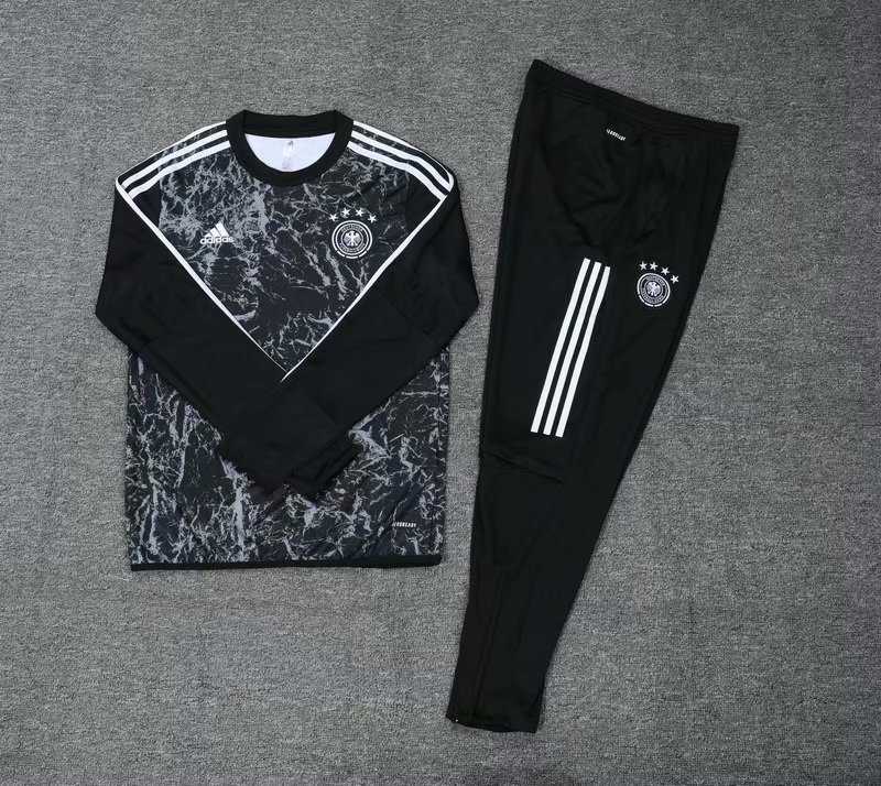 2019/20 Germany Black Mens Soccer Training Suit(Sweater + Pants)