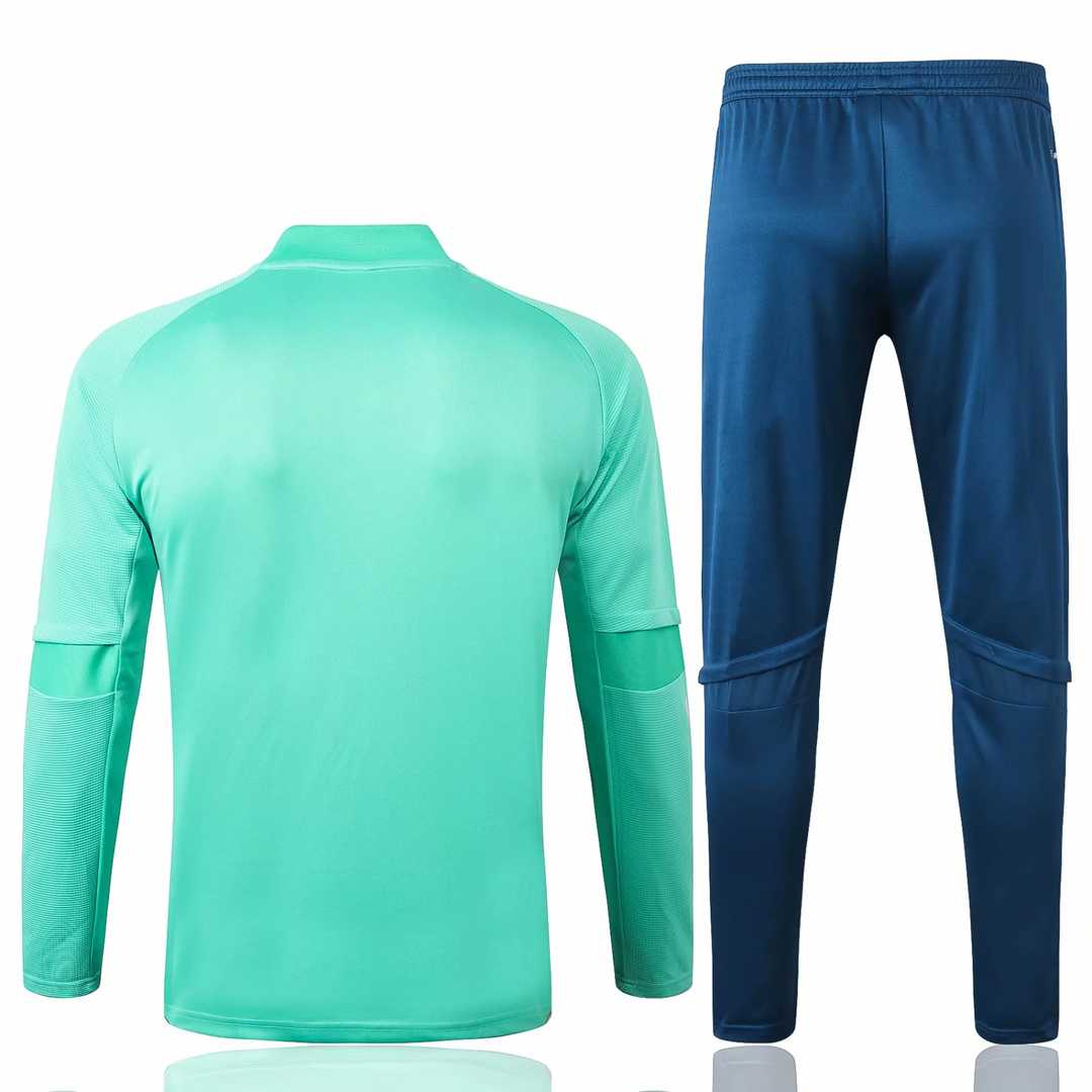 2020/21 Flamengo Green Half Zip Mens Soccer Training Suit(SweatJersey + Pants)