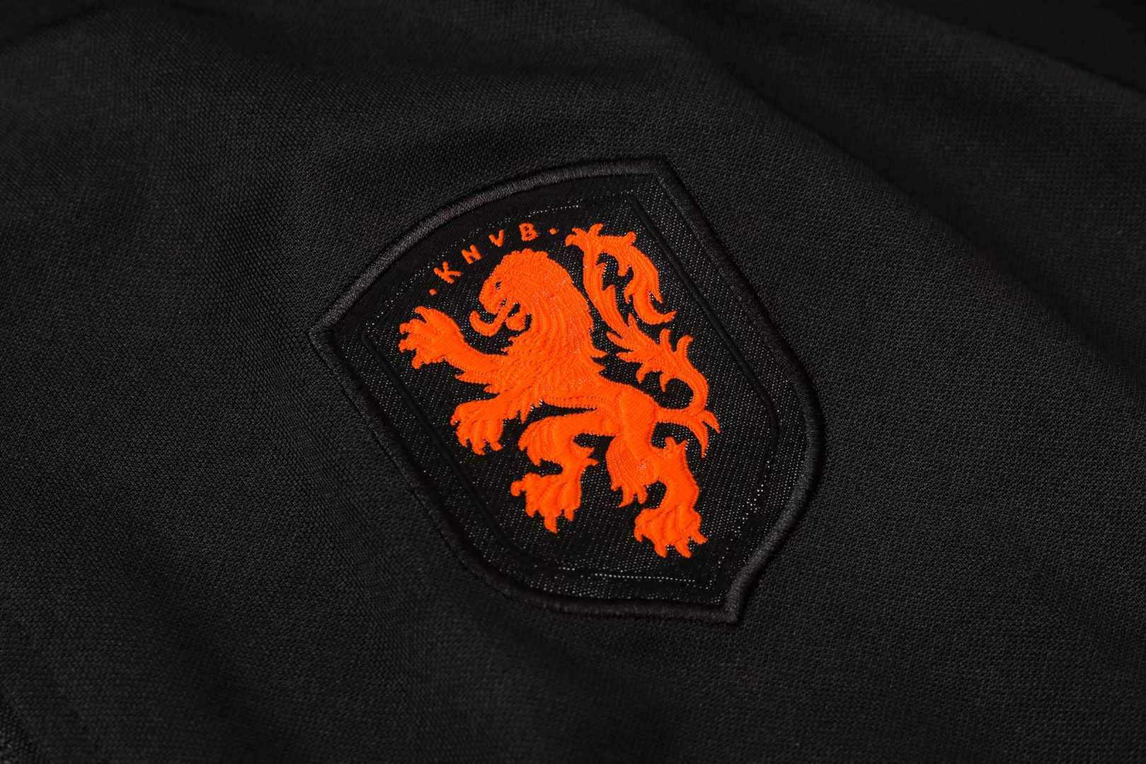 2020/21 Netherlands Black Mens Soccer Training Suit(Jacket + Pants)