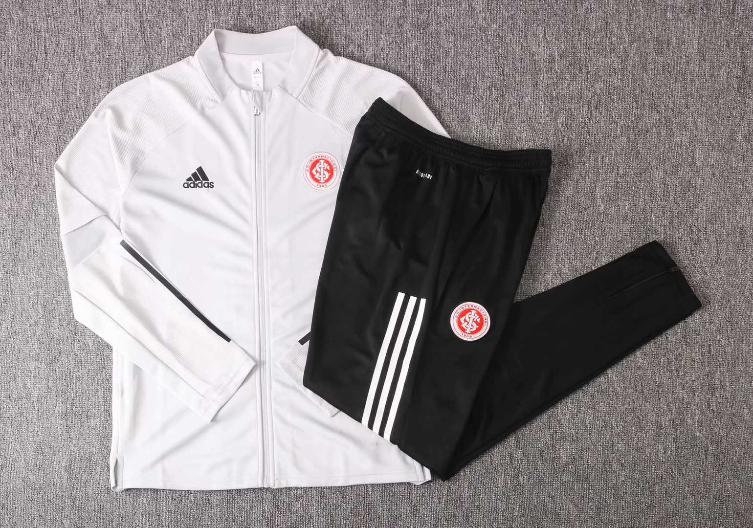 2020/21 S. C. Internacional Light Grey Mens Soccer Training Suit(Jacket + Pants)