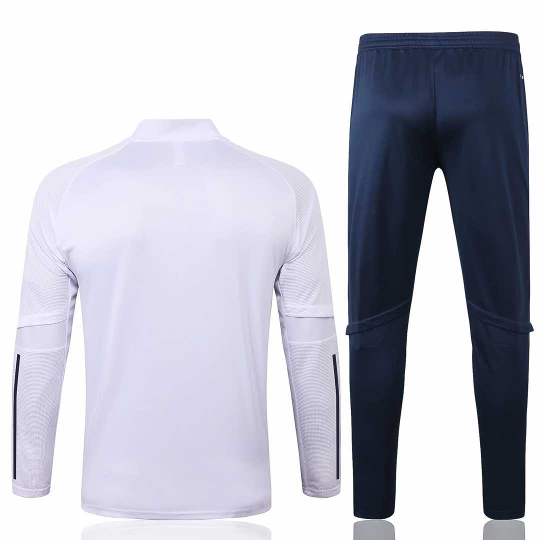 2020/21 Boca Juniors White Half Zip Mens Soccer Training Suit(Jacket + Pants)