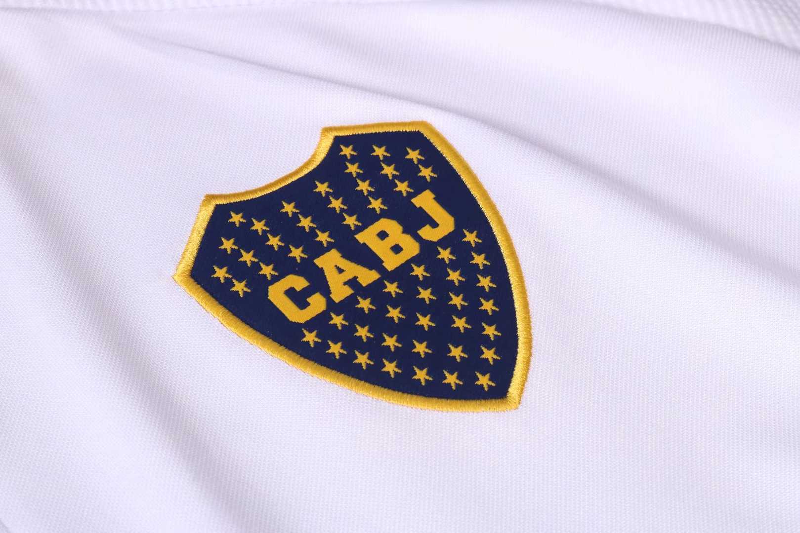 2020/21 Boca Juniors White Half Zip Mens Soccer Training Suit(Jacket + Pants)