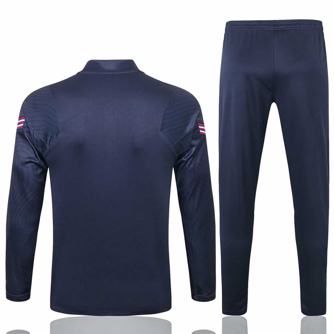 2020/21 England Navy Half Zip Mens Soccer Training Suit(Jacket + Pants)