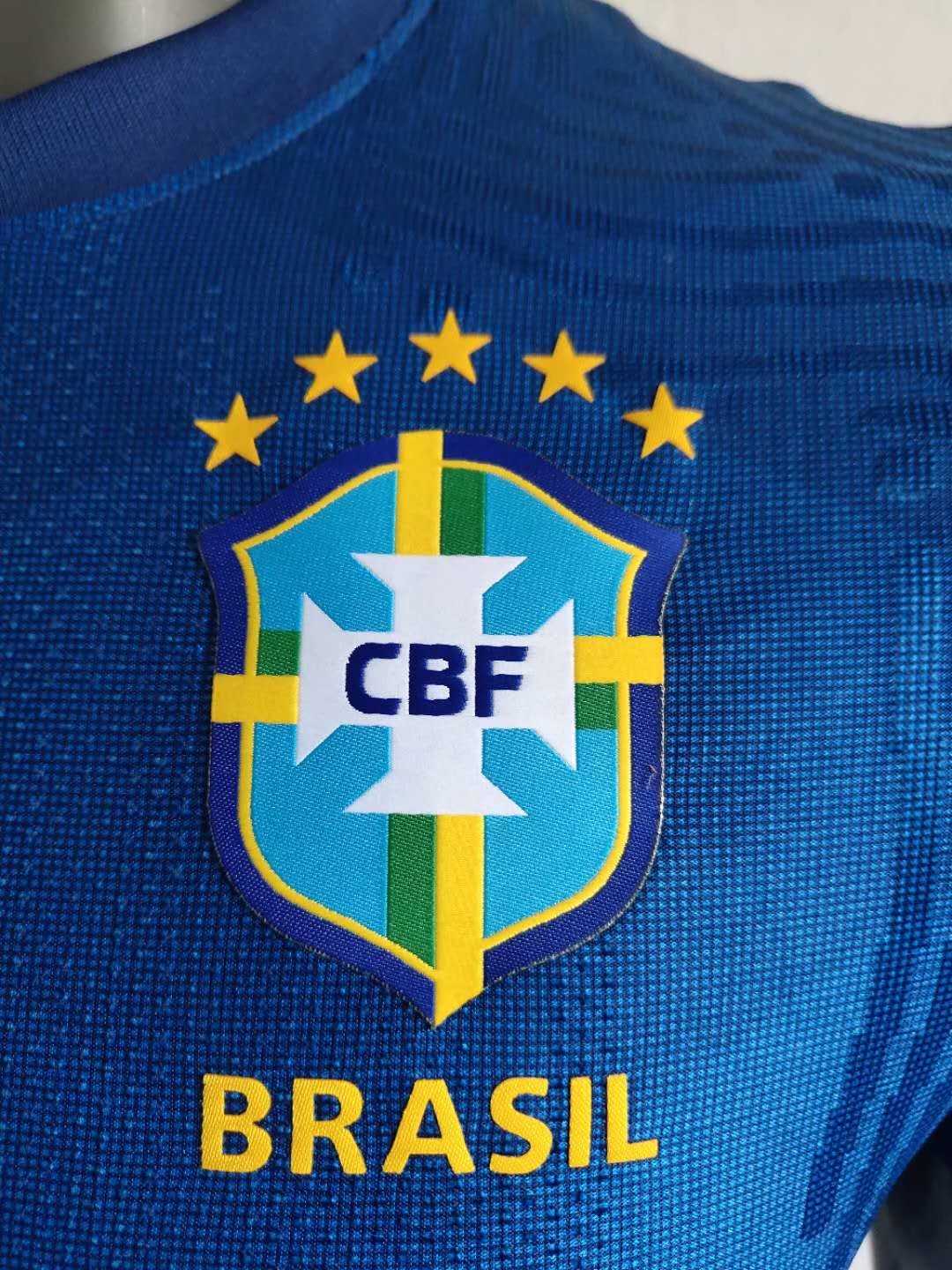 2020 Brazil Away Blue Mens Soccer Jersey Replica  (Match)