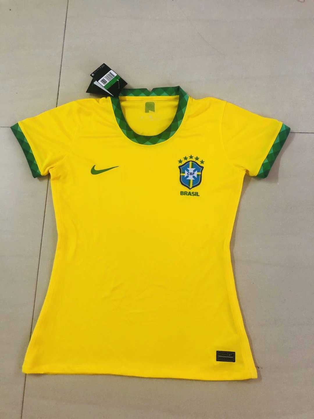 2020 Brazil Home Yellow Womens Soccer Jersey Replica 
