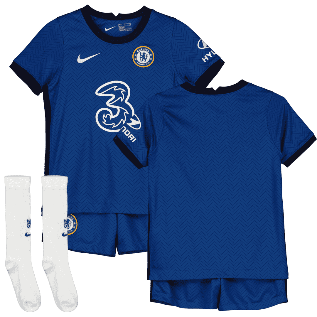 2020/21 Chelsea Home Blue Kids Soccer Kit(Jersey+Short+Socks)