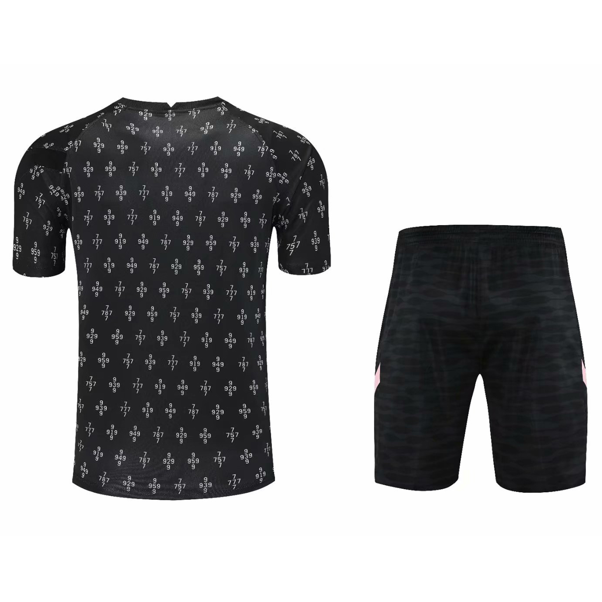 PSG Black Soccer Training Suit Jerseys + Short Mens 2021/22 