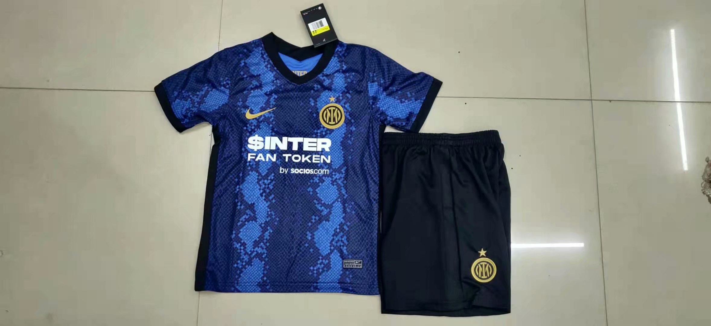 Inter Milan Home Soccer Jerseys + Short Youth 2021/22 
