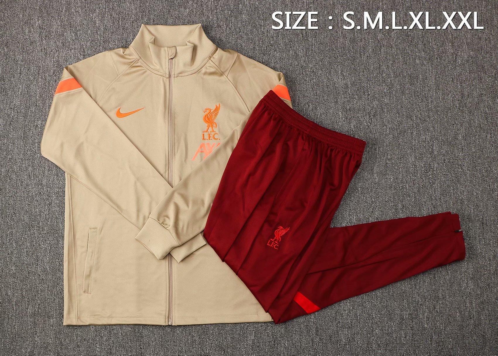 Liverpool Gold Soccer Training Suit Jacket + Pants Mens 2021/22 