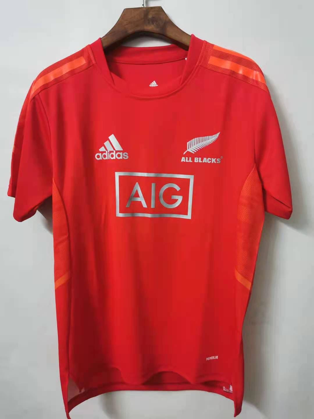 New Zealand All Blacks Rugby T-Shirt Performance Red Mens 2021