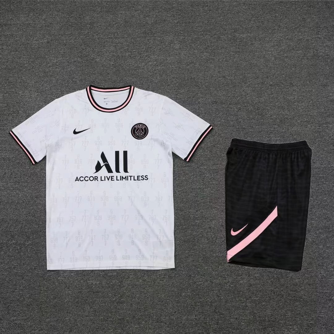 PSG Soccer Training Suit (Jersey + Short) White Mens 2021/22 