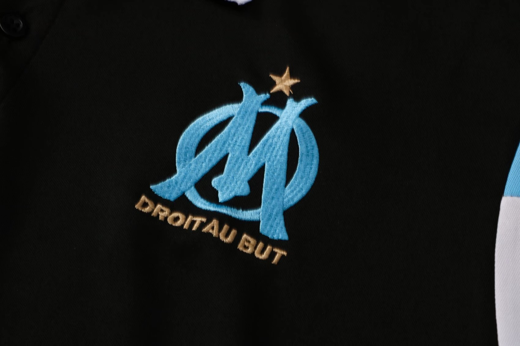 Olympique Marseille Soccer Polo Jersey Black Mens 2021/22 