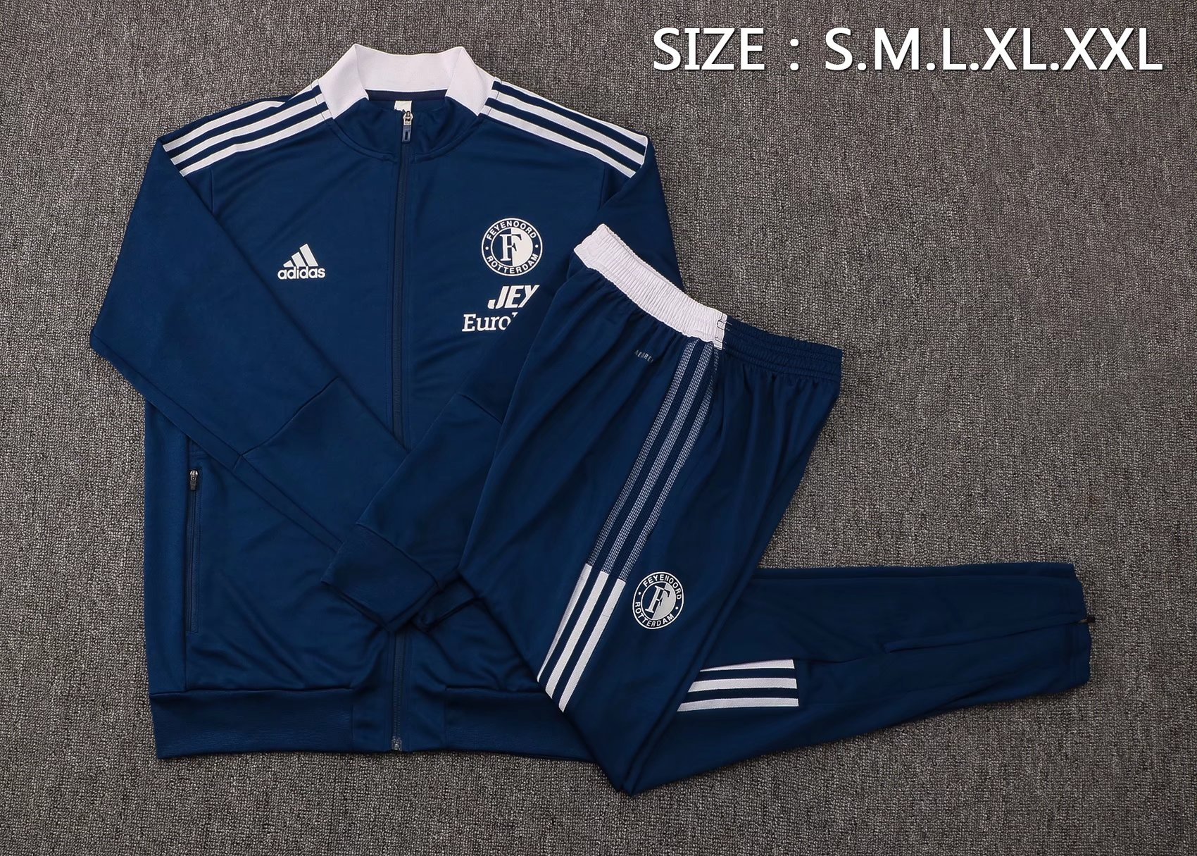 Feyenoord Soccer Training Suit Jacket + Pants Navy Mens 2021/22
