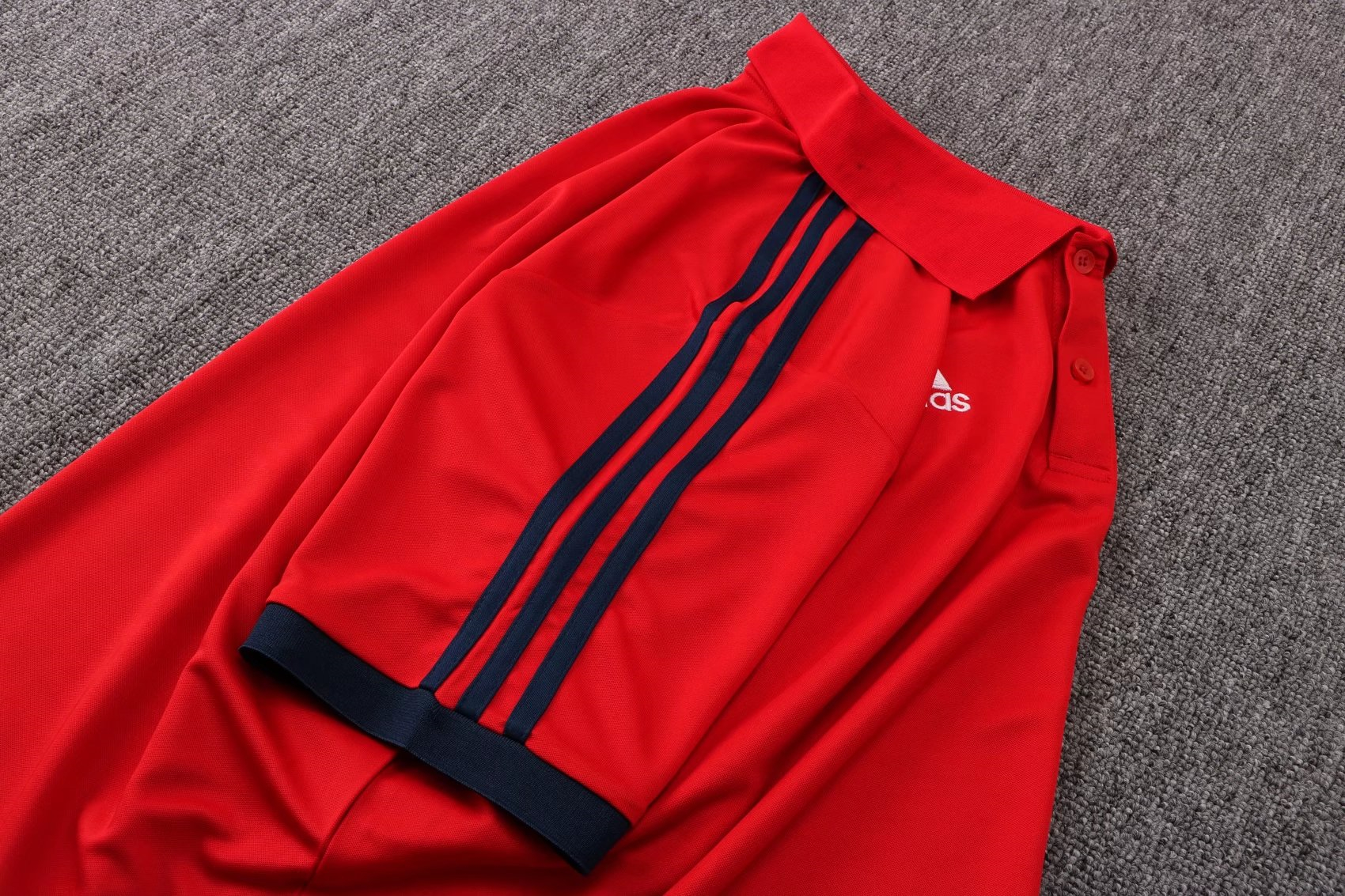 Arsenal Soccer Polo Jersey Red - Black Stripes Mens 2021/22