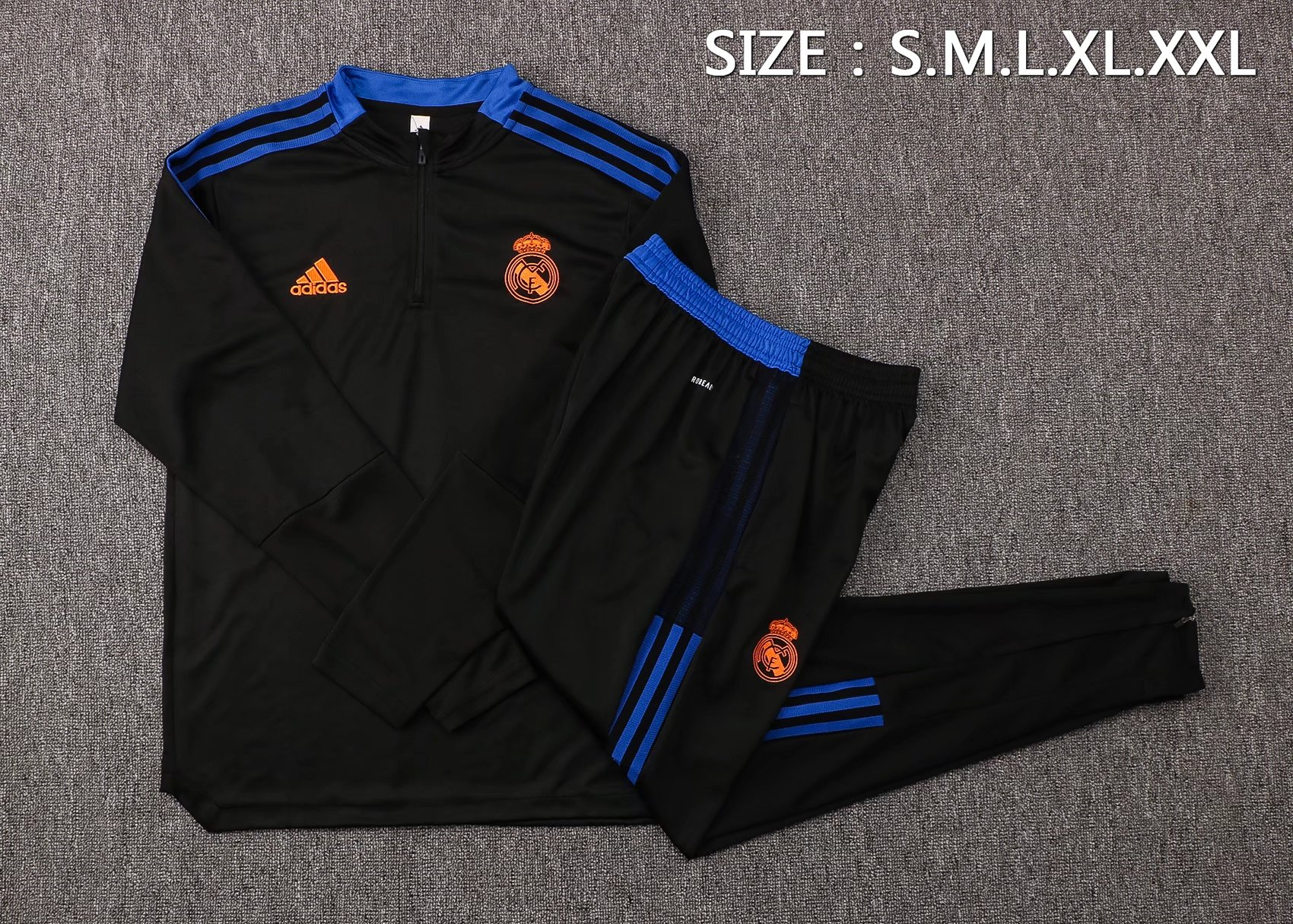 Real Madrid Soccer Training Suit Black Mens 2021/22