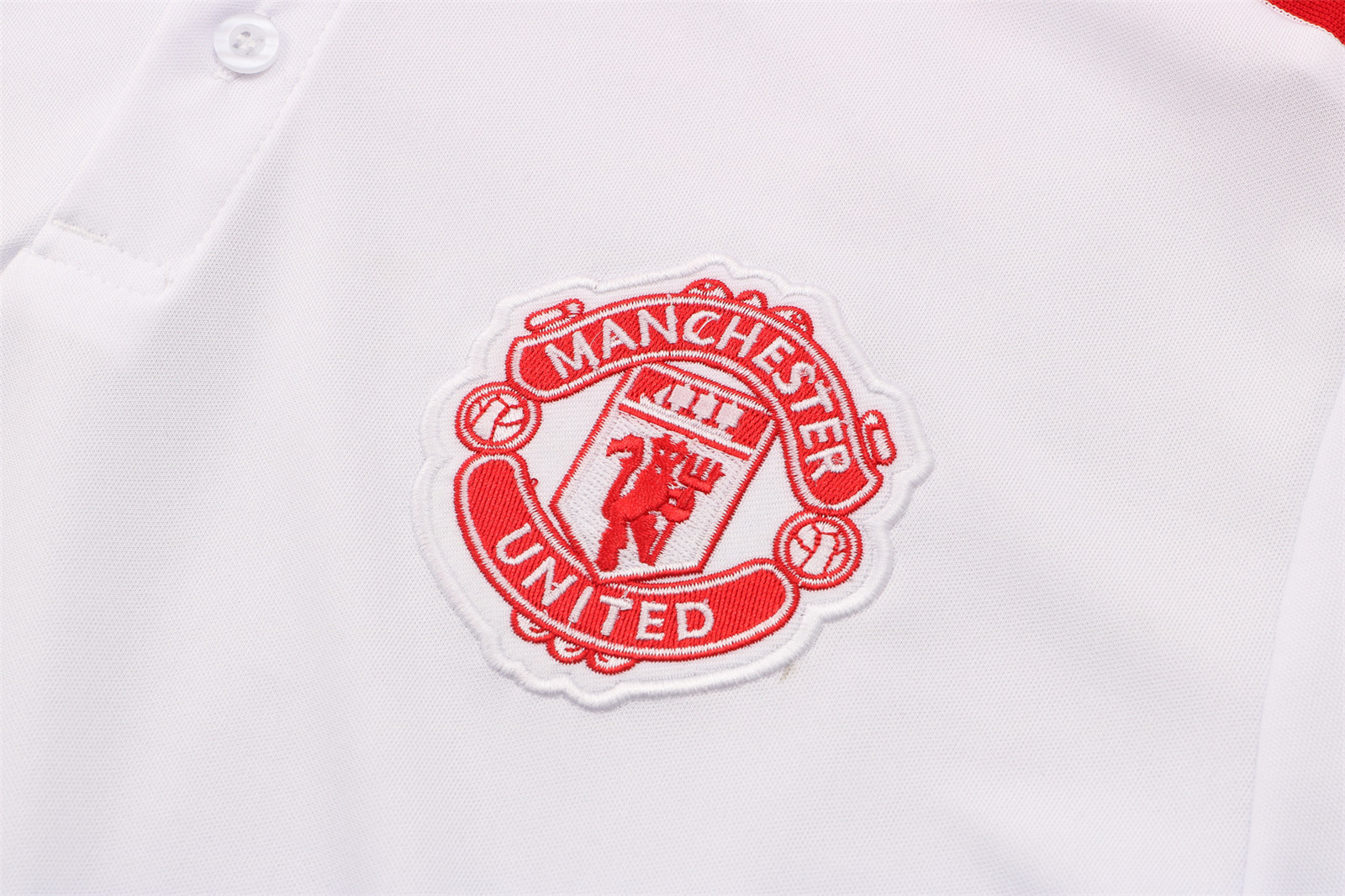 Manchester United Soccer Polo Jersey White - Red Men's 2021/22