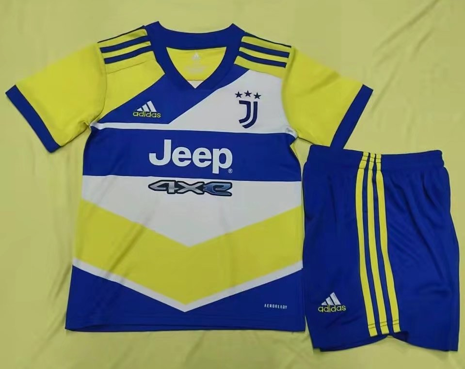 Juventus Soccer Jersey + Short Replica Third Youth 2021/22