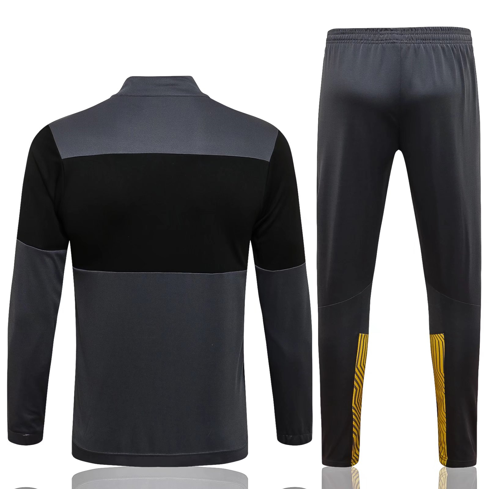 Borussia Dortmund Soccer Training Suit Jacket + Pants Replica Grey Mens 2021-22