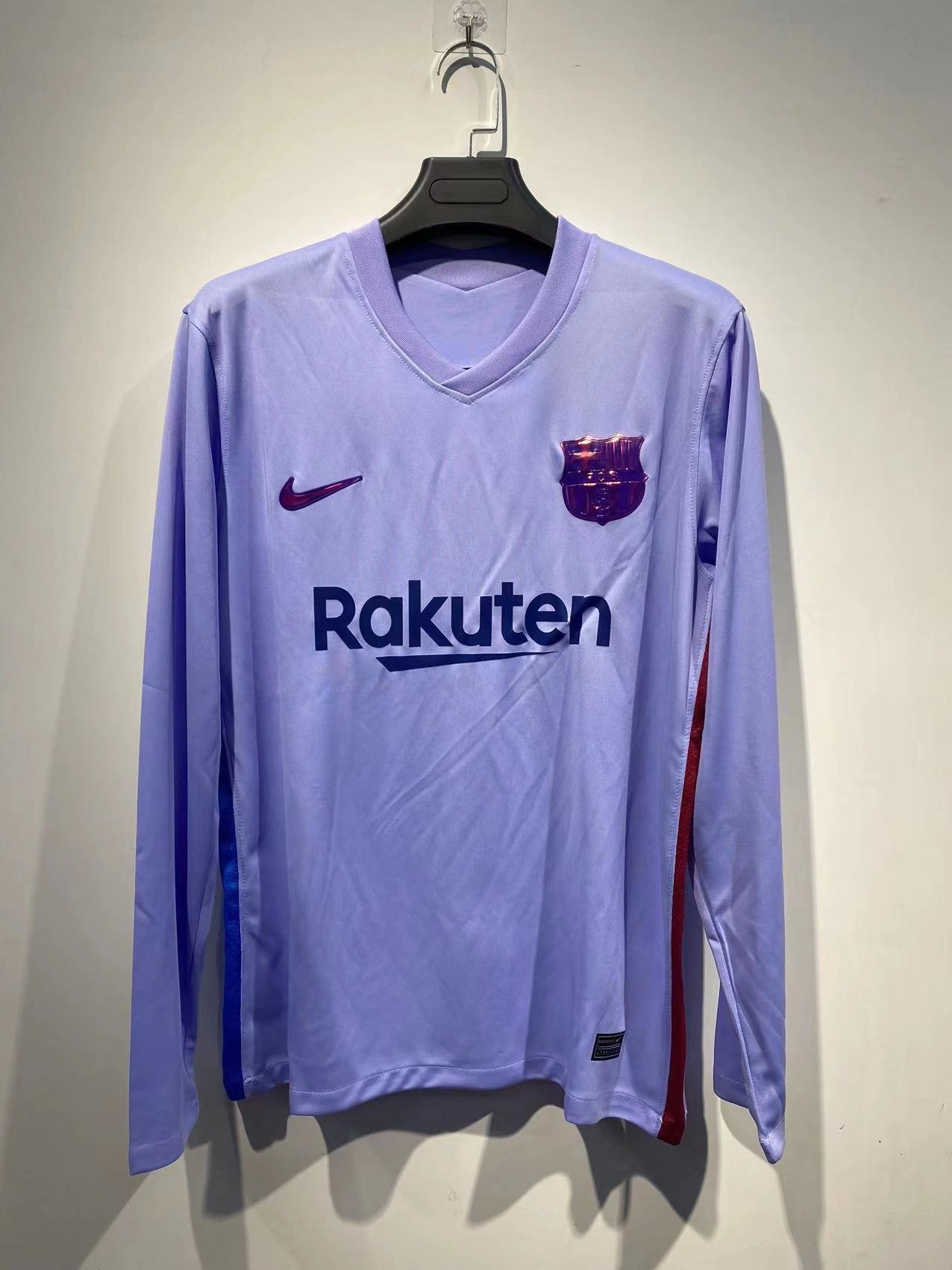 Barcelona Soccer Jersey Replica Away Long Sleeve Mens 2021/22