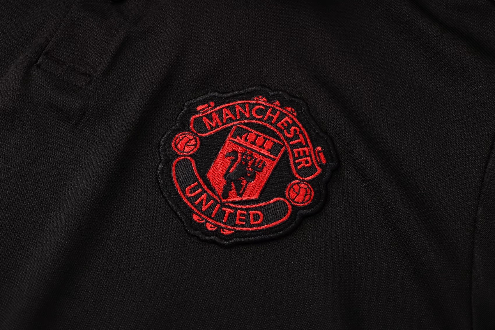 Manchester United Soccer Polo Jersey Black - Green Mens 2021/22