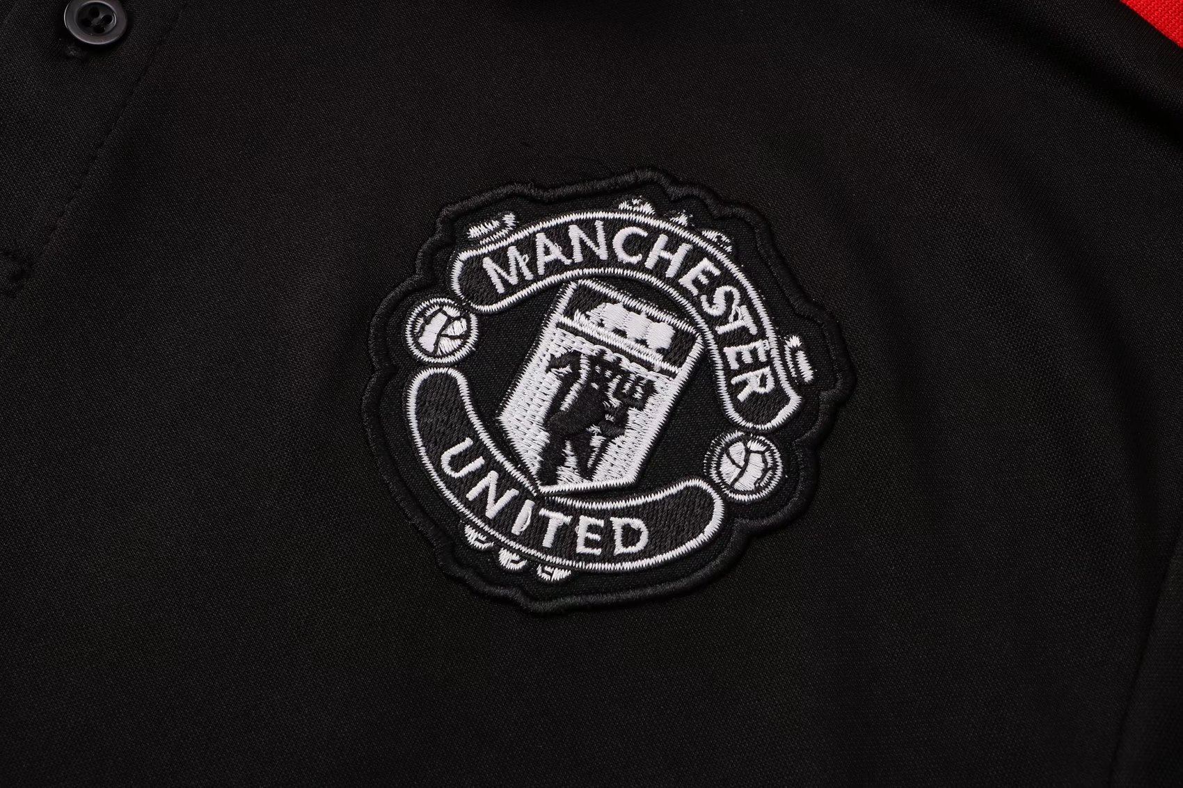 Manchester United Soccer Polo Jersey Black - Red Mens 2021/22