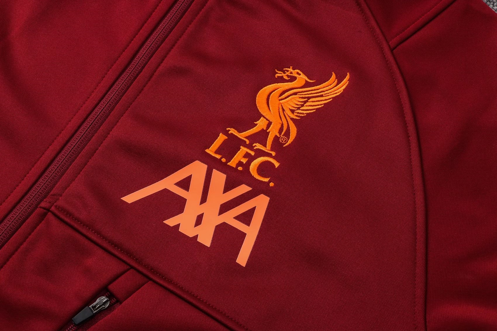 Liverpool Soccer Training Suit Jacket + Pants Hoodie Maroon Mens 2021/22