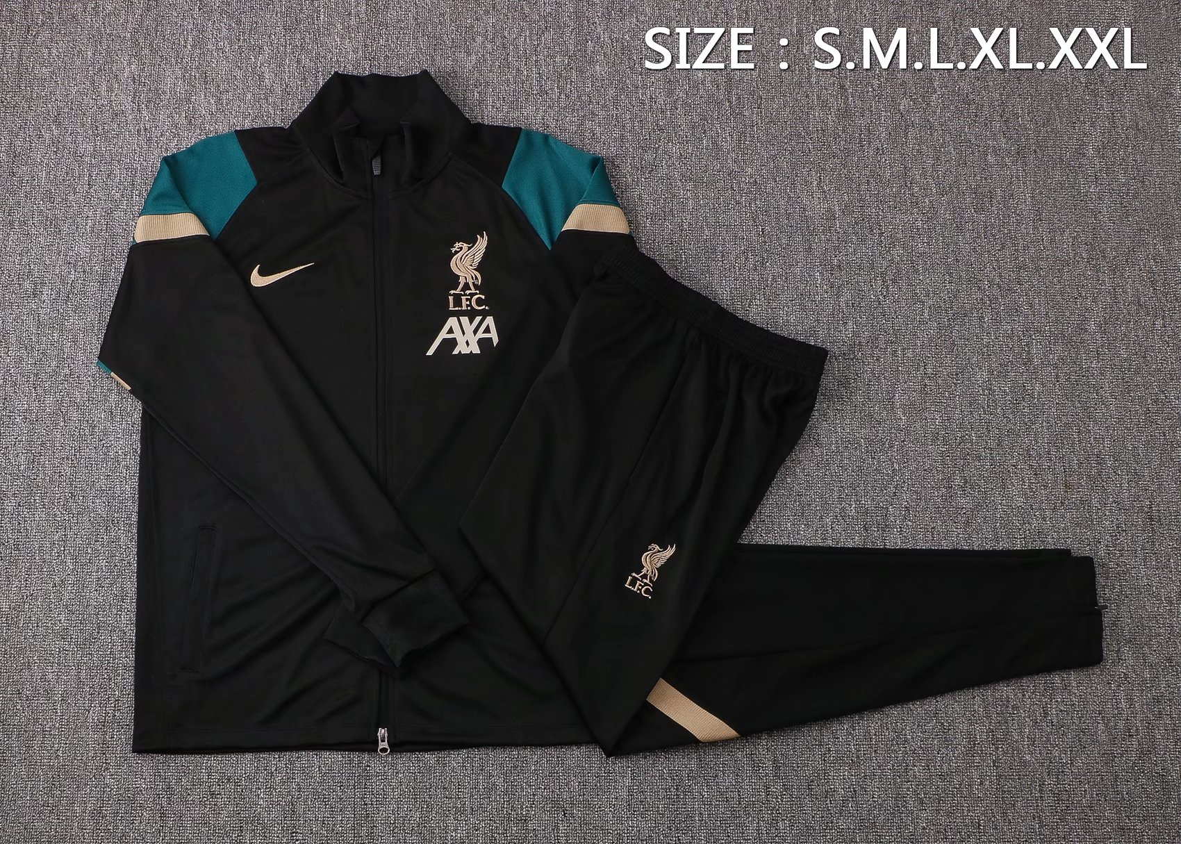 Liverpool Soccer Training Suit Jacket + Pants Black - GG Mens 2021/22
