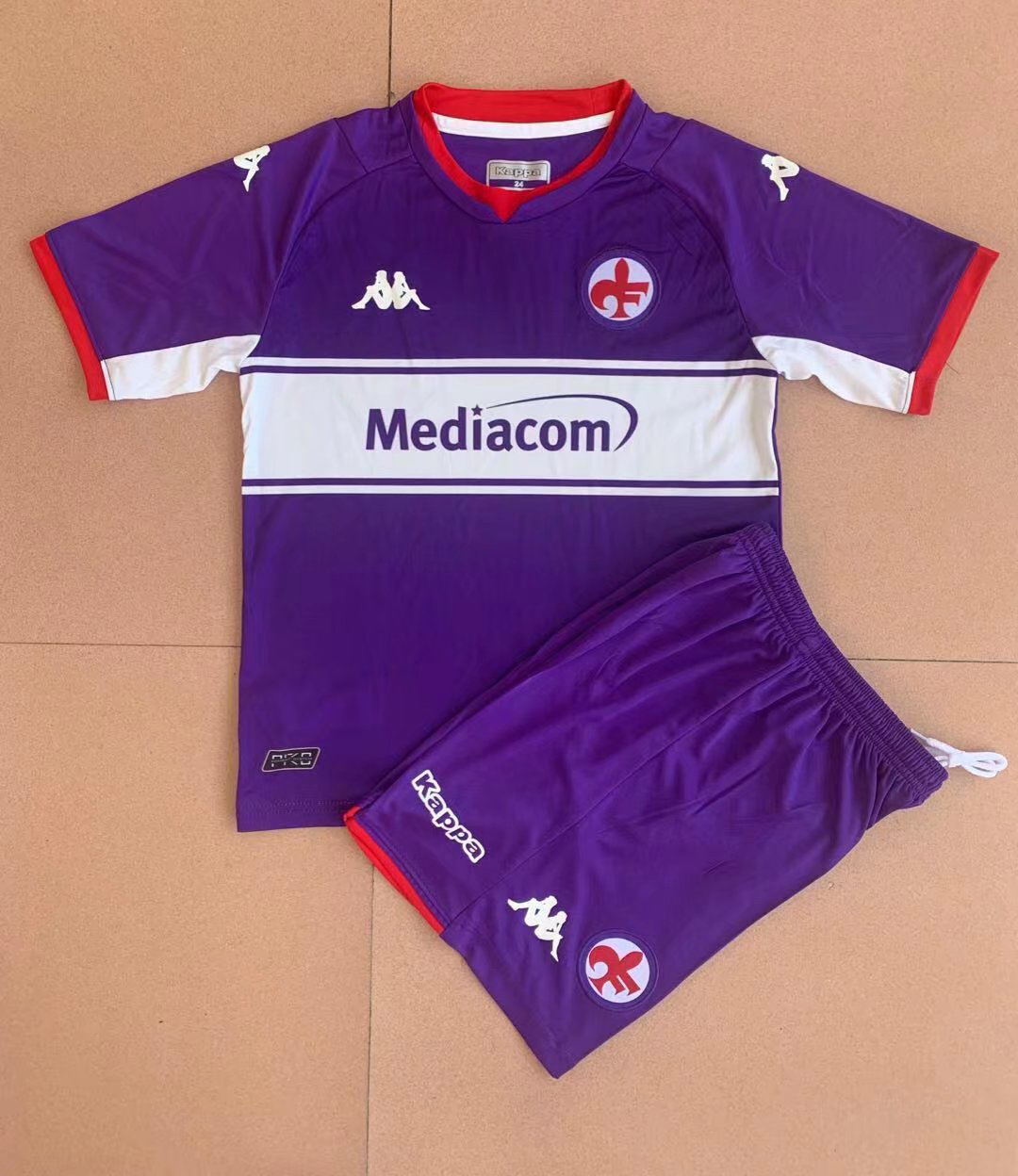 ACF Fiorentina Soccer Jersey + Short Set Replica Home Youth 2021/22