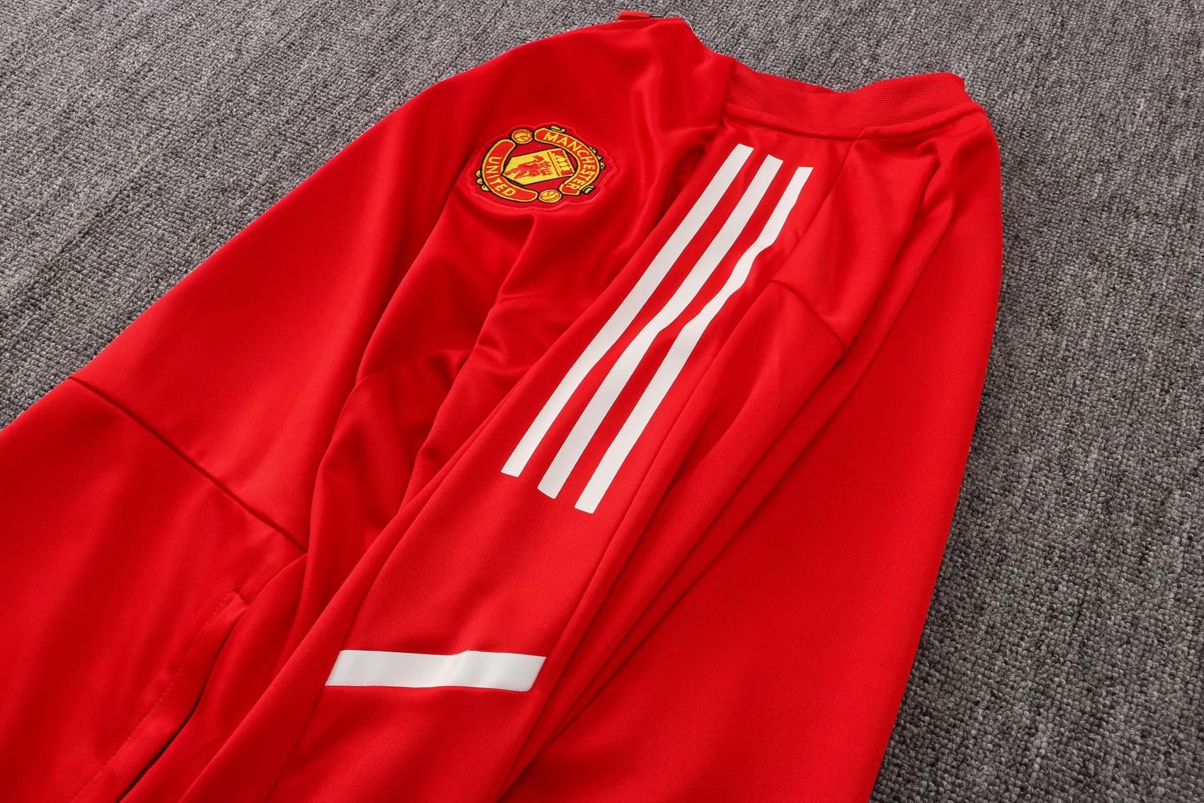 Manchester United Soccer Training Suit Jacket + Pants Replica Red - White Mens 2021/22