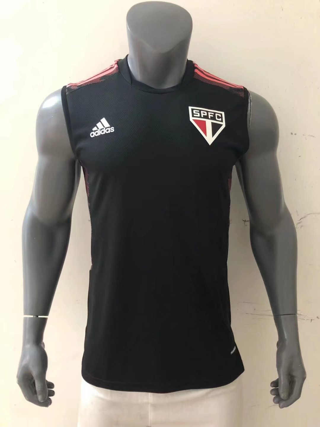 Sao Paulo FC Soccer Singlet Jersey Replica Black Mens 2021/22
