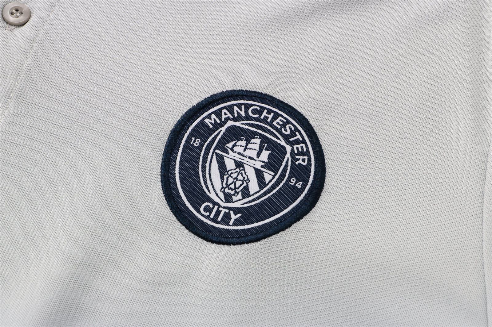 Manchester City Soccer Polo Jersey Replica Light Grey Mens 2021/22