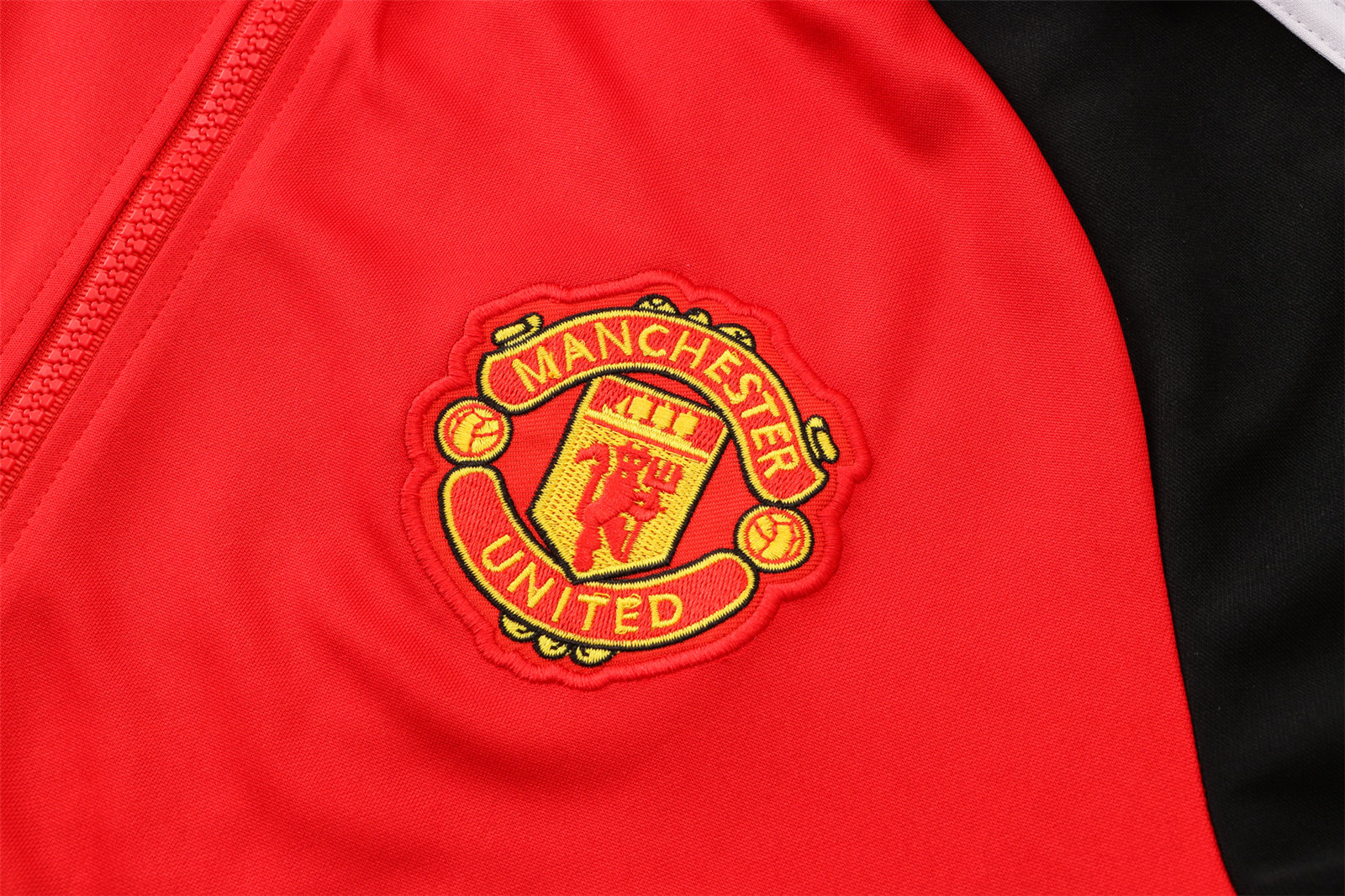 Manchester United Soccer Training Suit Jacket + Pants Red - Black Mens 2021/22