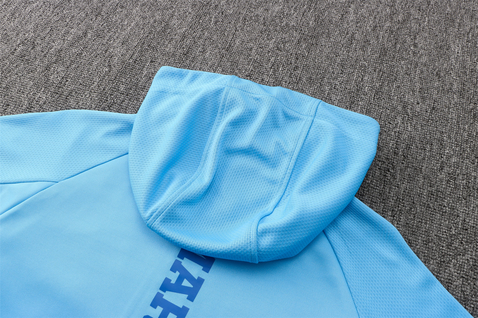 Olympique Marseille Soccer Training Suit Jacket + Pants Hoodie Blue Mens 2021/22