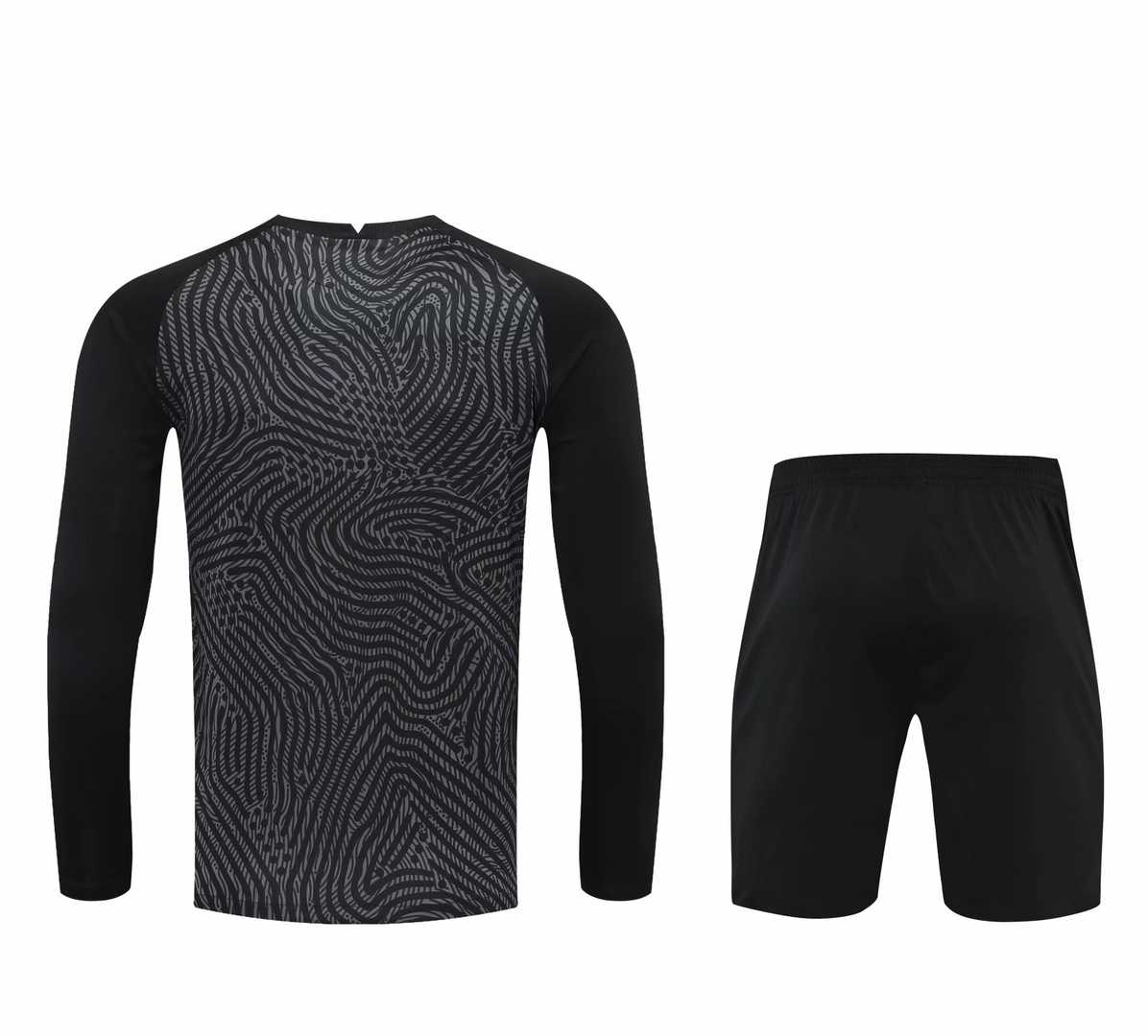 2020/21 PSG Goalkeeper Black Long Sleeve Mens Soccer Jersey Replica  + Shorts Set