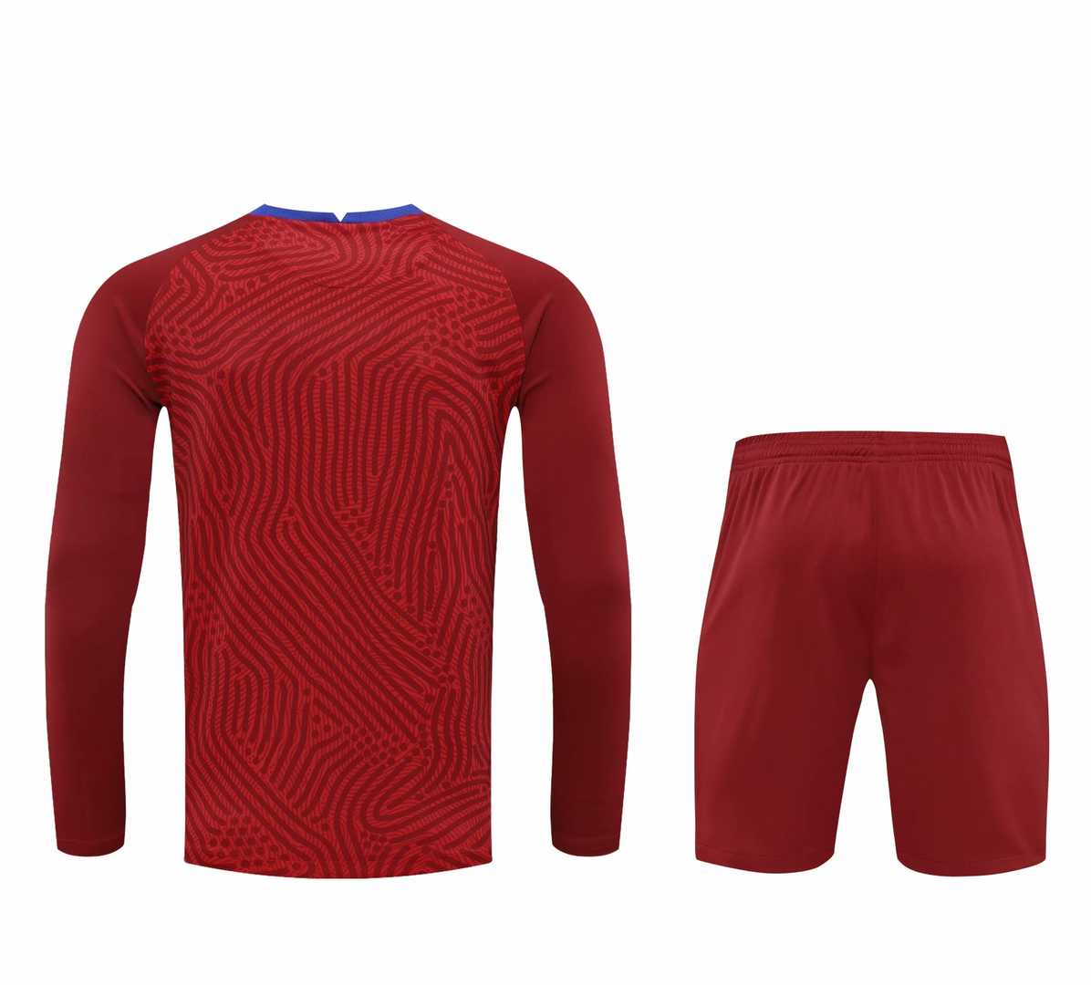 2020/21 PSG Goalkeeper Red Long Sleeve Mens Soccer Jersey Replica  + Shorts Set
