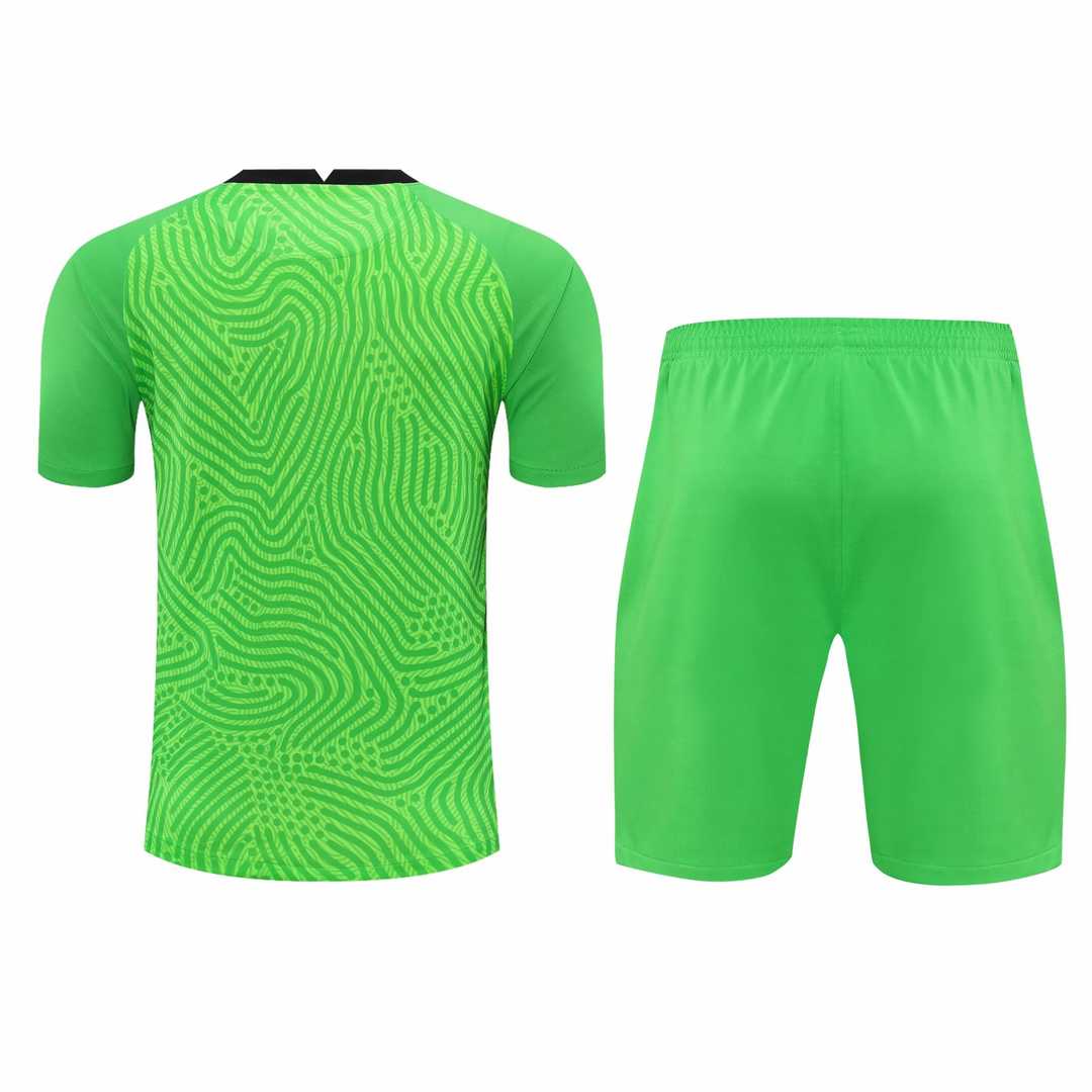 2020/21 Atletico Madrid Goalkeeper Green Mens Soccer Jersey Replica  + Shorts Set