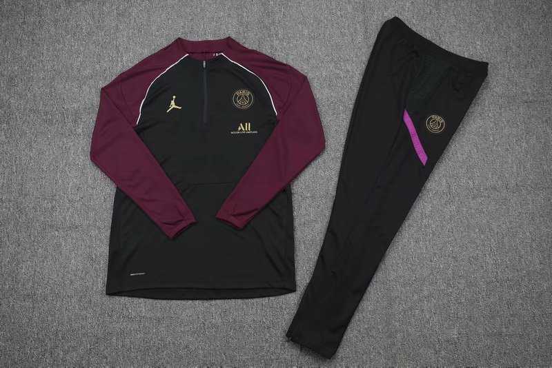 2020/21 PSG x Jordan Black - Purple Mens Soccer Training Suit