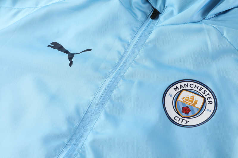 2020/21 Manchester City Light Blue All Weather Windrunner Soccer Jacket Mens